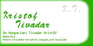 kristof tivadar business card